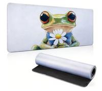 Gaming Mouse Pad 900x450mm White Mouse Mat with Stitched Edges, 0c0-35