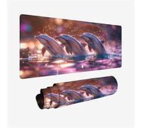 Gaming Mouse Pad 90x50cm Large Mouse Mat Dolphin Desk Mat, Mousepad Rainbow Mousemat with Stitched Edges, Gaming Mats with Water Resist Surface, Improved Precision and Speed, Desk Accessories H2-158
