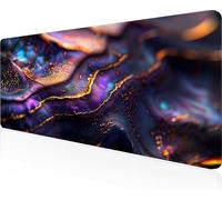 Gaming Mouse Pad Abstract, Black Mouse Pad 90 x 40cm with Stitched Edges, Large Extended XXL Keyboard Mat with Anti Slip Base, Mause Mat for Desk Keyboard Decoration, Gifts for Men Adults PjY235 V-E