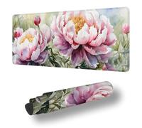 Gaming Mouse Pad Abstract Desk Mat Large 35.4x11.8 inch Peony Mouse Mat, Extended Waterproof Mousepad with Anti-Slip Rubber Base Stitched Edges Keyboard Desk Pad for Home Office Decor, Gifts S-12252
