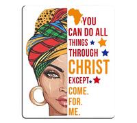 Gaming Mouse Pad, African American Woman and Inspirational Quotes Mouse Pad, Mouse Mat Square Mouse Pad Non Slip Rubber Base MousePads for Office Laptop, 11.8" x 9.8"