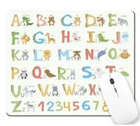 Gaming Mouse Pad,Alphabet with Cartoon Animals Mouse Pad, Mouse Mat Square Mouse Pad Non-Slip Rubber Base MousePads for Office Laptop, 9.4"x7.9"