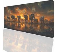 Gaming Mouse Pad Animal Elephant Mouse Mat 31.5 x 15.7inch with Stitched Edges, Large Extended XXL with Anti Slip Base, Desk Pad for Desk Keyboard Water Decor, Gifts for Men Kids LMDT10470