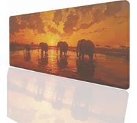 Gaming Mouse Pad Animal Elephant Mouse Mat 35.5 x 11.8 inch with Stitched Edges, Large Extended XXL with Anti Slip Base, Desk Pad for Desk Keyboard Water Decor, Gifts for Men Kids KSWT168