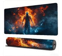 Gaming Mouse Pad Astronaut Fire Mouse Mat 23.6x15.7in Desk Mat Large Extended XXL Mousepad with Stitched Edges and Anti Slip Rubber Base Desk Accessories for Women Esport Computer, Gaming, Model612