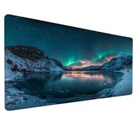 Gaming Mouse Pad Aurora Desk Mat, Iceberg Large Gaming Mouse Pad XXL 31.5 x 15.7 Inch, Waterproof Gaming Mousepad Smooth Surface and Anti-Slip Rubber Base, Desk Pad for Home Office Work, Model 417