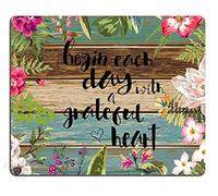 Gaming Mouse Pad, Begin Each Day with A Grateful Heart wood signs with sayings,Design Non-Slip Rubber Mousepad