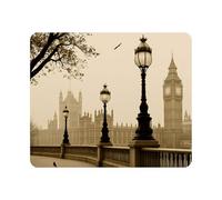 Gaming Mouse Pad Big Ben Houses of Parliament London in Fog Non-Slip Rubber Mouse Pad for Computers, Laptop, Office, Home Rectangle Personalized Mousepad 9.5 Inch x 7.9 Inch