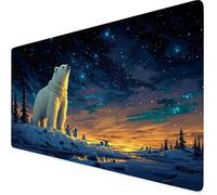 Gaming Mouse Pad Black Desk Mat Large 47.2x23.6in Animal Mouse Mat,Extended Waterproof Mousepad,With Anti-Slip Rubber Base Stitched Edges Mousemat for Gaming Office Desk Decor,Gifts for Women F1-417
