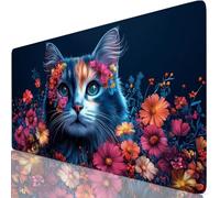 Gaming Mouse Pad Black Desk Mat Large 700x300x3mm XXL Mouse Mat Cat Long Computer Keyboard Mousepad with Slip Base, Improved Precision and Speed,Waterproof Gaming Mousemat for Office Home Gamer Y8-465