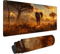 Gaming Mouse Pad Black, Large Mouse Mat 1600x800x3 mm with Stitched Edges Desk Mat Elephant, Extended XXL Mousepad with Non Slip Rubber Base Desk Pad for Home Office Accessories, Gifts for Men 5-X