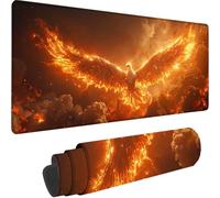Gaming Mouse Pad Black, Large Mouse Mat 600x300x3 mm with Stitched Edges Desk Mat Phoenix, Extended XXL Mousepad with Non Slip Rubber Base Desk Pad for Home Office Accessories, Gifts for Men Kids 3-1