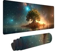 Gaming Mouse Pad Black, Large Mouse Mat 600x300x3 mm with Stitched Edges Desk Mat Tree Of Life, Extended XXL Mousepad with Non Slip Rubber Base Desk Pad for Home Office Accessories, Gifts for Men C-V