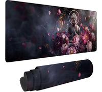Gaming Mouse Pad Black, Large Mouse Mat 700x300x3 mm with Stitched Edges Desk Mat Zen, Extended XXL Mousepad with Non Slip Rubber Base Desk Pad for Home Office Accessories, Gifts for Men Kids M-0
