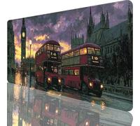 Gaming Mouse Pad Black, Large Mouse Mat 800 x 400 x 4 mm with Stitched Edges Desk Mat Big Ben, Extended XXL Mousepad with Non Slip Rubber Base, Office Accessories for Desk Keyboard Decor, Gifts l-3117
