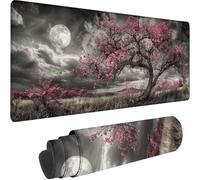 Gaming Mouse Pad Black, Large Mouse Mat 800x300x3 mm with Stitched Edges Desk Mat Tree Of Life, Extended XXL Mousepad with Non Slip Rubber Base Desk Pad for Home Office Accessories, Gifts for Men E-A