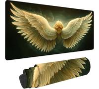 Gaming Mouse Pad Black, Large Mouse Mat 800x300x3 mm with Stitched Edges Desk Mat Wing, Extended XXL Mousepad with Non Slip Rubber Base Desk Pad for Home Office Accessories, Gifts for Men Kids J-W