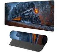 Gaming Mouse Pad Black Mouse Mat 600x300x3mm, Train Mousemat with Stitched Edge Design, Waterproof Surface XXL Extended Desk Pad Large for Office and Home PC Gaming Desk Accessories, Gifts W-2287