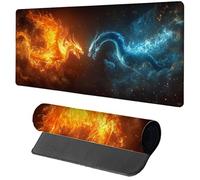 Gaming Mouse Pad Black Mouse Mat 800x300x3mm, Dragon Mousemat with Stitched Edge Design, Waterproof Surface XXL Extended Desk Pad Large for Office and Home PC Gaming Desk Accessories, Gifts 4-3296