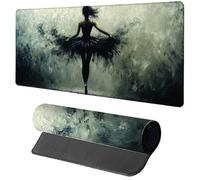 Gaming Mouse Pad Black Mouse Mat 800x300x3mm, Woman Mousemat with Stitched Edge Design, Waterproof Surface XXL Extended Desk Pad Large for Office and Home PC Gaming Desk Accessories, Gifts 0-8665
