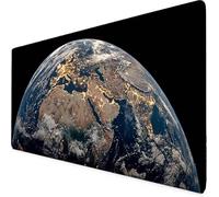 Gaming Mouse Pad Black Mouse Mat Large XXL 120 x 60cm Earth Desk Mat Large, Waterproof, Non-Slip, Improved Precision and Speed, PC, Computer, Home Office Gaming Desk Accessories for Men wxl1-7355
