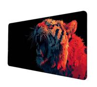 Gaming Mouse Pad Black Mouse Mat Tiger Desk Mat Large 60 x 30 cm, Waterproof Mousepad with Stitched Edge, Anti-Slip Rubber Base Desk Pad Computer Accessories for PC, Laptop Office/Gaming -hjw2506FS