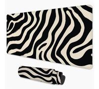 Gaming Mouse Pad Black Mouse Mat XXL 500x250 mm, Stripe Mousepad with Smooth Surface to Improve Precision and Speed, Non-Slip Rubber Base Desk Mat for Home, Office, Gaming Room 20x10 in 3Y-128