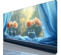 Gaming Mouse Pad Blue Desk Mat Large 1000x500x3mm XXL Mouse Mat Vase Long Computer Keyboard Mousepad with Slip Base, Improved Precision Speed, Waterproof Gaming Mousemat for Office Home Gamer Y8-978