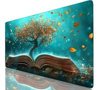 Gaming Mouse Pad Blue Desk Mat Large 11.81x9.84x0.16inches XXL Mousepad Book Full Desk Cover Protector, Waterproof Long Keyboard Mat, Non-Slip Backing Soft Smooth Surface for Office Accessories W6-348
