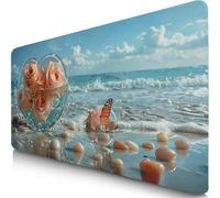 Gaming Mouse Pad Blue Desk Mat Large 150x80cm XXL Mouse Mat Heart Long Computer Keyboard Mousepad with Slip Base Desk Pad Edge for Stable Grip on Smooth Surfaces, Water-Resistant Surface Gaming F0-480