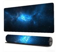 Gaming Mouse Pad Blue Galaxy Mouse Mat 27.6x15.7in Desk Mat Large Extended XXL Mousepad with Stitched Edges and Anti Slip Rubber Base Desk Accessories for Women Esport Computer, Gaming Room, Model798