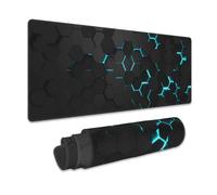 Gaming Mouse Pad, Blue Honeycomb Science Technology Extended Mouse Pad Gaming Large,Big Desk Mat with Non-Slip Base and Stitched Edge,Long Computer Keyboard Mouse Mat for Home Office Work 31.5"x11.8"