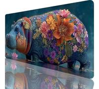 Gaming Mouse Pad Blue, Large Mouse Mat 1000x500x3 mm with Stitched Edges Desk Mat Hippo, Extended XXL Mousepad with Non Slip Rubber Base, Office Accessories for Desk Oiffice Decor Gifts for Men l-8080