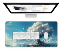 Gaming Mouse Pad Blue, Large Mouse Mat 700 x 400 x 3 mm with Stitched Edges Desk Mat Tree Of Life, Extended XXL Mousepad with Non Slip Rubber Base Desk Pad for Home Office Decor, Gifts for Men A-3