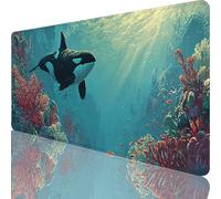 Gaming Mouse Pad Blue, Large Mouse Mat 800 x 400 x 4 mm with Stitched Edges Desk Mat Animal, Extended XXL Mousepad with Non Slip Rubber Base, Office Accessories for Desk Keyboard Decor, Gifts l-2875