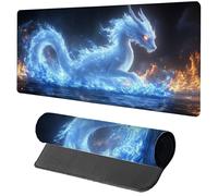 Gaming Mouse Pad Blue Mouse Mat 1000x500x3mm, Dragon Mousemat with Stitched Edge Design, Waterproof Surface XXL Extended Desk Pad Large for Office and Home PC Gaming Desk Accessories, Gifts 4-1959