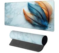 Gaming Mouse Pad Blue Mouse Mat 700x300x3mm, Feather Mousemat with Stitched Edge Design, Waterproof Surface XXL Extended Desk Pad Large for Office and Home PC Gaming Desk Accessories, Gifts 3-7674