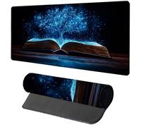Gaming Mouse Pad Blue Mouse Mat 800x300x3mm, Book Mousemat with Stitched Edge Design, Waterproof Surface XXL Extended Desk Pad Large for Office and Home PC Gaming Desk Accessories, Gifts 5-8956