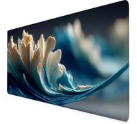 Gaming Mouse Pad Blue Mouse Mat Large XXL 90 x 40cm Abstract Desk Mat Large, Waterproof, Non-Slip, Improved Precision and Speed, PC, Computer, Home Office Gaming Desk Accessories for Men bd1-2679