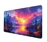 Gaming Mouse Pad Blue Mouse Mat Mountain Desk Mat Large 800 x 300 x 3 mm, Waterproof Mousepad with Stitched Edge, Anti-Slip Rubber Base Desk Pad Computer Accessories for PC, Office/Gaming -hjw25069Q