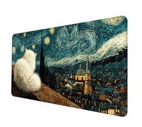 Gaming Mouse Pad Blue Mouse Mat Starry Sky Desk Mat Large 1500x800x3 mm, Waterproof Mousepad with Stitched Edge, Anti-Slip Rubber Base Desk Pad Computer Accessories for PC, Office/Gaming -hjw2506WG