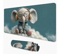 Gaming Mouse Pad Blue Mouse Mat XXL 700x300 mm, Elephant Mousepad with Smooth Surface to Improve Precision and Speed, Non-Slip Rubber Base Desk Mat for Home, Office, Gaming Room 28x12 in 3Y-952