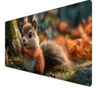 Gaming Mouse Pad Brown Desk Mat Large 520 X 250 X 3 mm Squirrel Mouse Mat, Extended Waterproof Mousepad, With Anti-Slip Rubber Base Stitched Edges Mousemat for Office Desk Decor, Gifts for Men F1-245