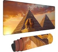 Gaming Mouse Pad Brown, Large Mouse Mat 700x300x3 mm with Stitched Edges Desk Mat Egypt, Extended XXL Mousepad with Non Slip Rubber Base Desk Pad for Home Office Accessories, Gifts for Men Kids M-3