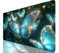 Gaming Mouse Pad Butterfly Desk Mat Large 600x400x3mm XXL Mouse Mat Fantasy Long Computer Keyboard Mousepad with Slip Base, Improved Precision Speed, Waterproof Mousemat for Office Home Gamer Y8-639