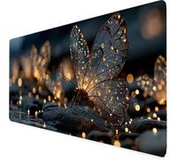 Gaming Mouse Pad Butterfly Mouse Mat Large XXL 90 x 40cm Starlight Desk Mat Large, Waterproof, Non-Slip, Improved Precision and Speed, PC, Computer, Office Gaming Desk Accessories for Men bd1-2457