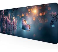 Gaming Mouse Pad Butterfly, Pink Mouse Pad 80 x 30cm with Stitched Edges, Large Extended XXL Keyboard Mat with Anti Slip Base, Mause Mat for Desk Keyboard Decoration, Gifts for Men Adults PjY11243 H-3