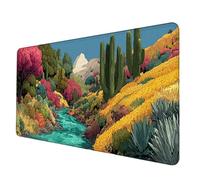 Gaming Mouse Pad Cactus Mouse Mat Landscape Desk Mat Large 1000x500x3 mm, Waterproof Mousepad with Stitched Edge, Anti-Slip Rubber Base Desk Pad Computer Accessories for PC, Office/Gaming -hjw2506CQ