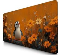 Gaming Mouse Pad Cartoon Desk Mat Large 60x40cm XXL Mouse Mat Penguin Long Computer Keyboard Mousepad with Slip Base Desk Pad Edge for Stable Grip on Smooth Surfaces, Water-Resistant Surface F0-171