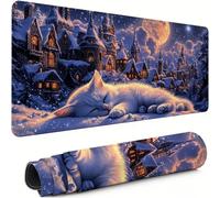 Gaming Mouse Pad Cat Extended Mouse Mat 1400x600x3mm Non-Slip Desk Mat Large, Soft Smooth Surface, Keyboard Pad Architecture Improved Precision and Speed for Home Office, Gifts for PC Gamers xg-333